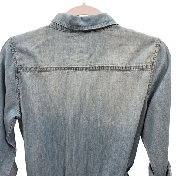 Harper Heritage Chambray Romper Long Roll-Up Sleeves Women's Size Small - Picture 10 of 16